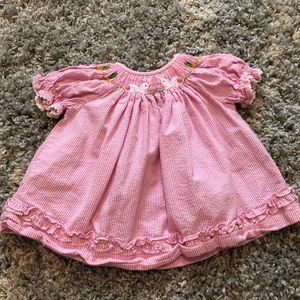 Smocked Seersucker Bunny Dress